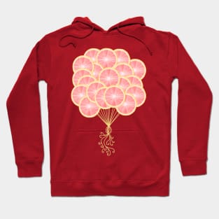 Pink Grapefruit Citrus Balloons Hoodie